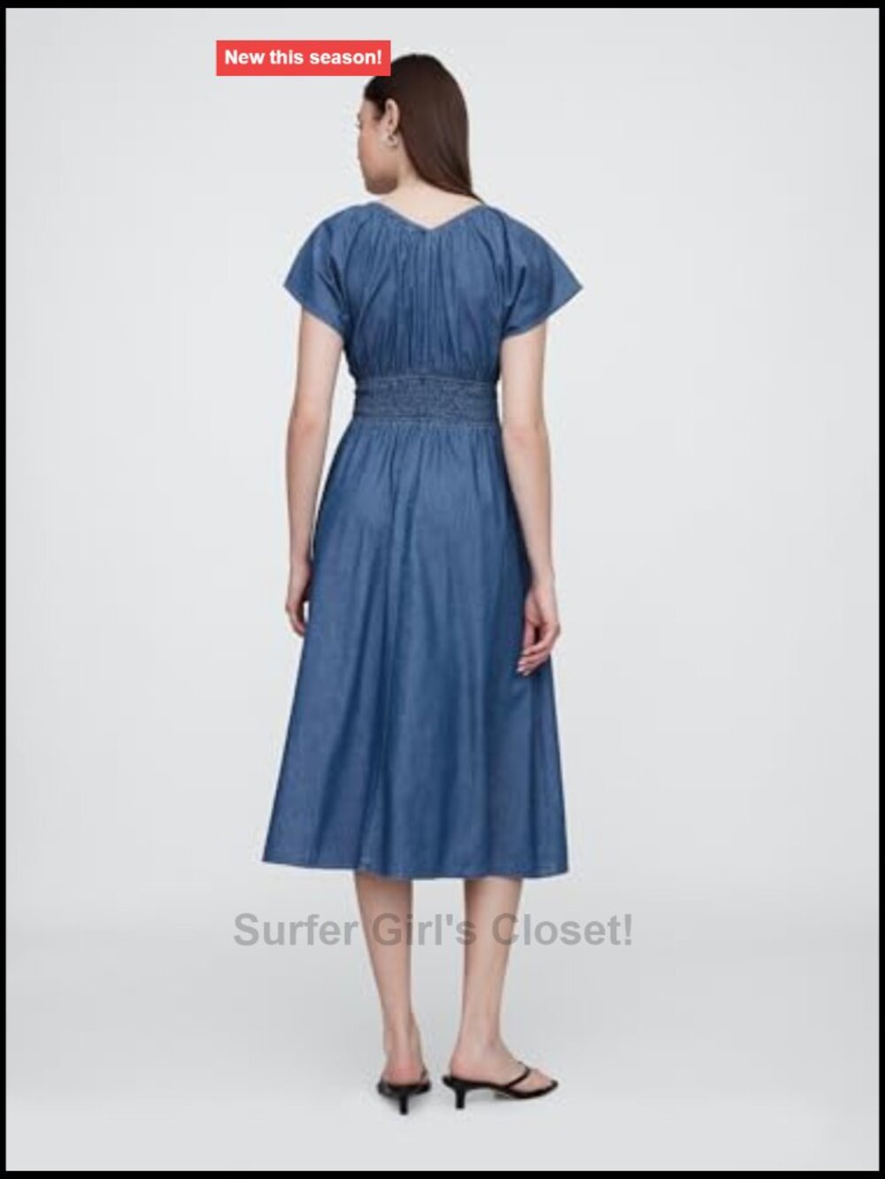 Smocked Waist Maxi Dress - Women's Casual Dress - Cotton Pull On View 2